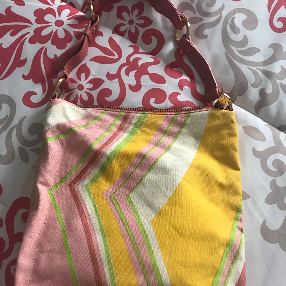 Furla Shoulder Multi Color Canvas Bag
